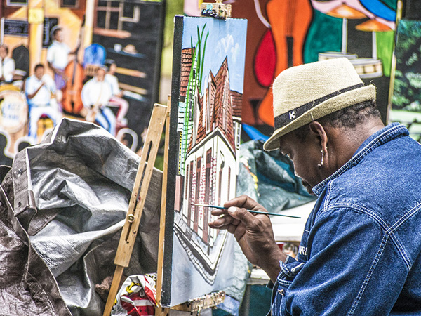 The artist at work