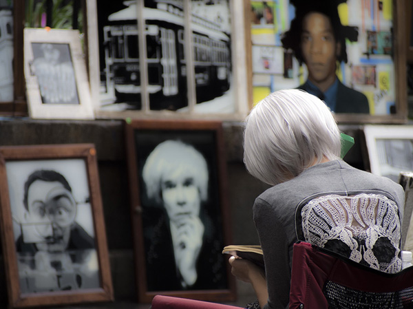 The artist reading a book